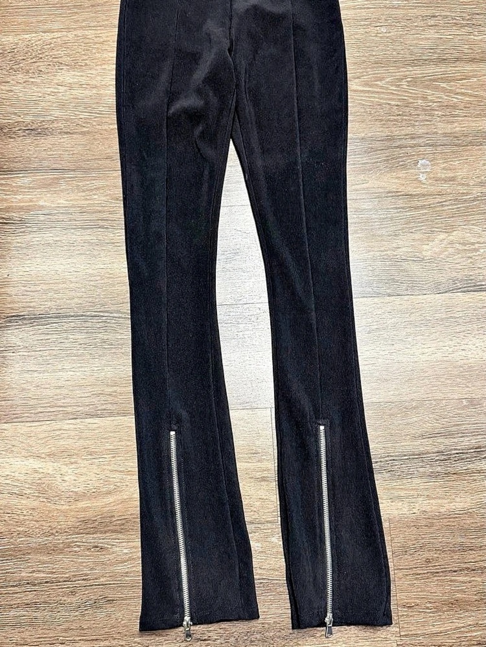 Zara ZW Collection Flare Pants with Slits Black Size Medium
